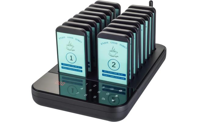 16 Pager Wireless Vibration Calling System for Restaurant & Café 300m