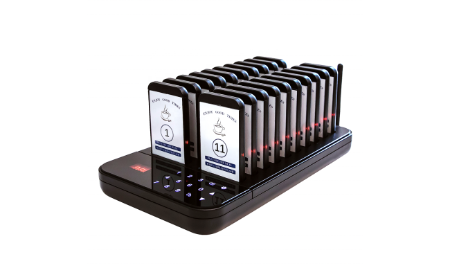 20 Pager Wireless Vibration Calling System for Restaurant & Café 300m