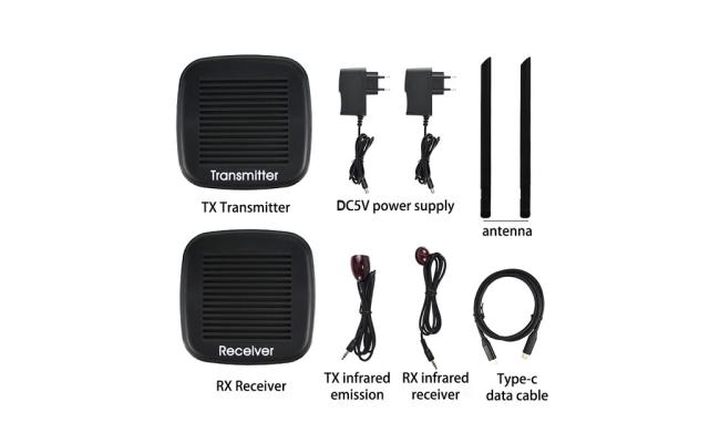 200M Wireless Wi-Fi HDMI Extender With HDMI Loop Output + USB C Input + IR