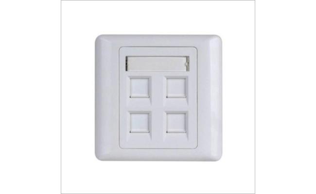 4 Port RJ45 Cat5e Face Plate Wall Socket