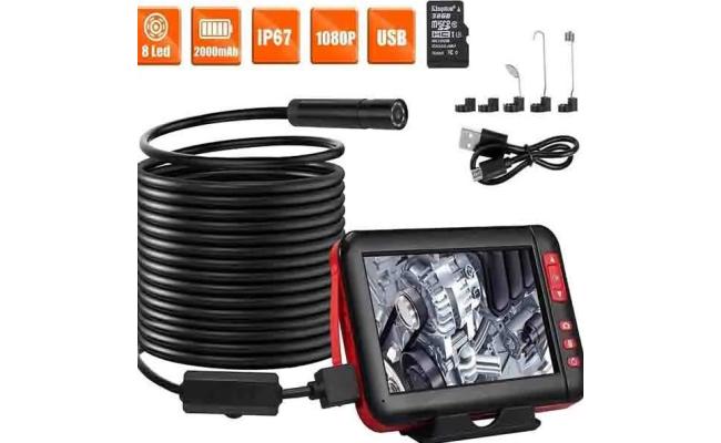 4.3-Inch LCD Screen Inspection Camera IP67 Waterproof Industrial Endoscope 10M