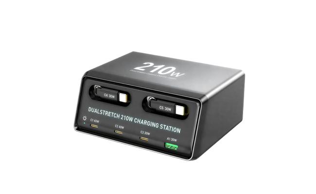 6-IN-1 WLX-60E Dual Stretch Desktop Charger Station 210W
