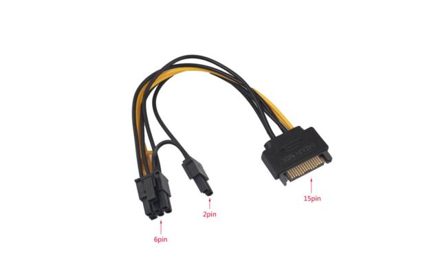 8 Pin PCIe to SATA 15 Pin Power Cable