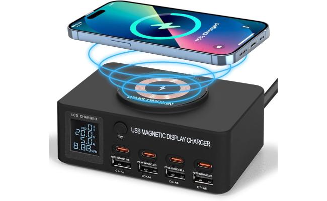 9 in 1 WLX-818D+ USB Magnetic Wireless Charging Station 140W