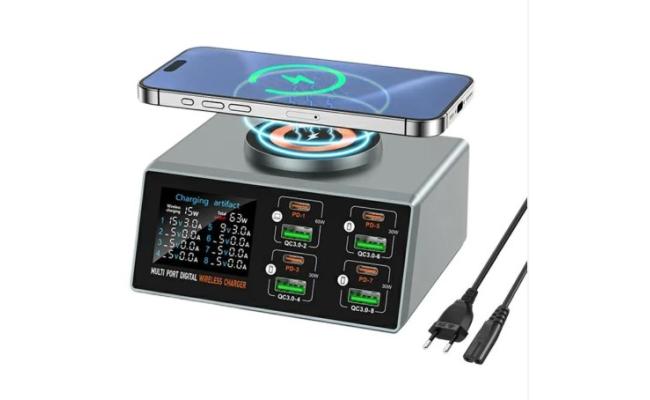 9 in 1 WLX-X9S Multi Port Digital Desktop Wireless Charging Station