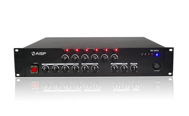 AISP MA-6450 6 Zone Mixer Amplifier with Siren 450W