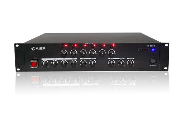 AISP MA-6650 6 Zones Mixer Amplifier with Siren 550W