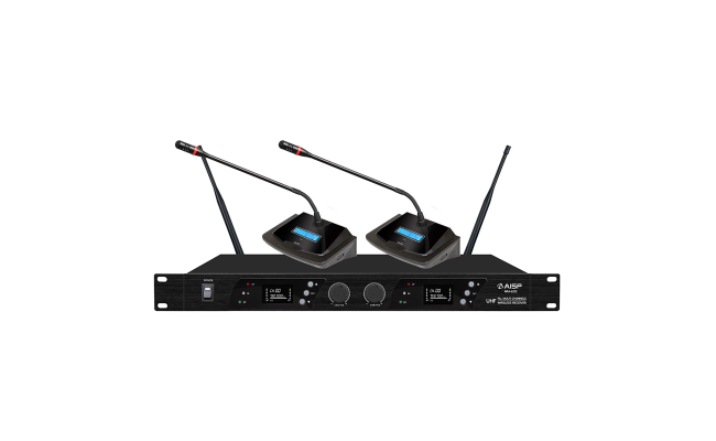 AISP WM-6212 2 Channel UHF Wireless Conference Microphone