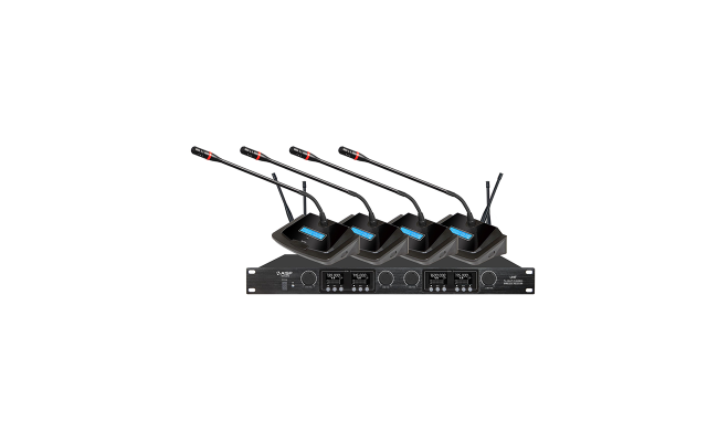 AISP WM-6214 4 Channel UHF Wireless Conference Microphone