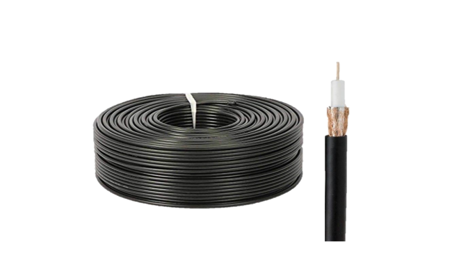 Coaxial RG58 Cable Black 100m without Power Cable