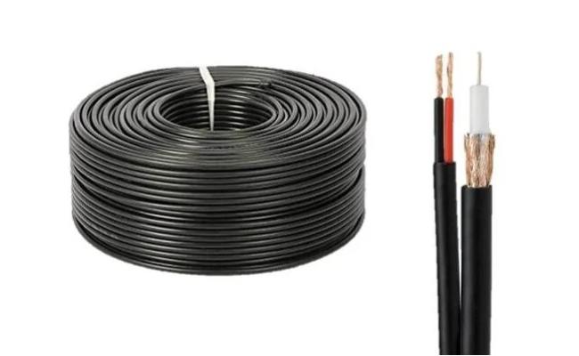 Coaxial RG59 Cable 200m With Power- Black