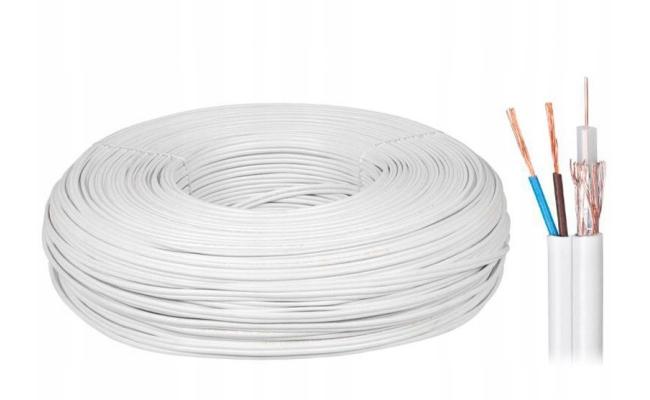 Coaxial RG59 Cable with Power- 100m