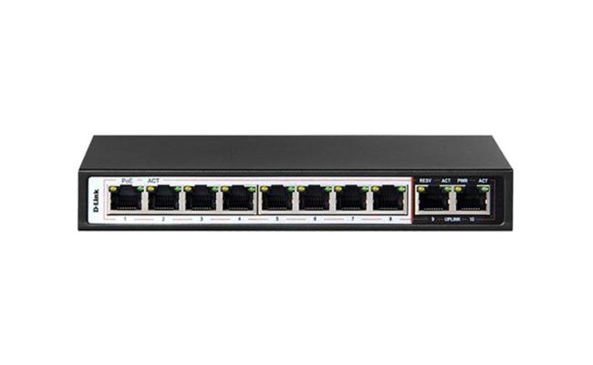 D-Link DES-F1010P-E/B 10-Port 10/100 Long Range PoE+ Surveillance Switch UK Plug