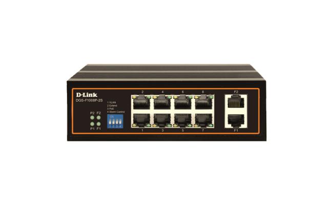D-Link DGS-F1008P-2S 8 Port Unmanaged Industrial Gigabit PoE Switch