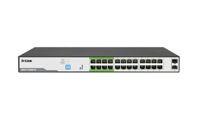 D-link DGS-F1026P-E 250M 24-Port 1000Mbps PoE Switch with 2 SFP Ports