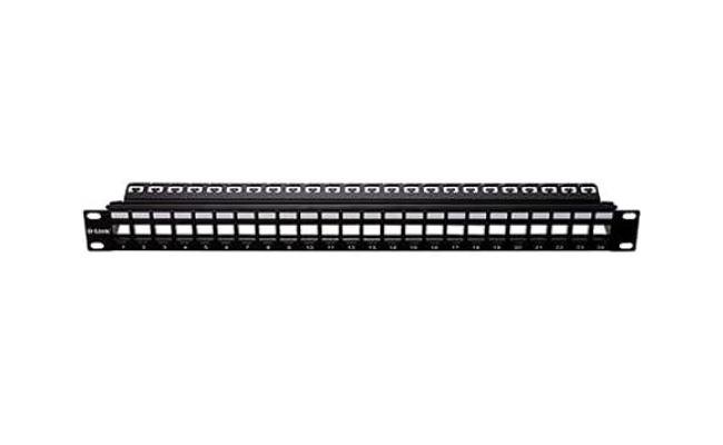 D-Link NPP-AL2BLK241 24 Port Unloaded Patch Panel for Shielded Cat5e/Cat6 Keystone Jacks