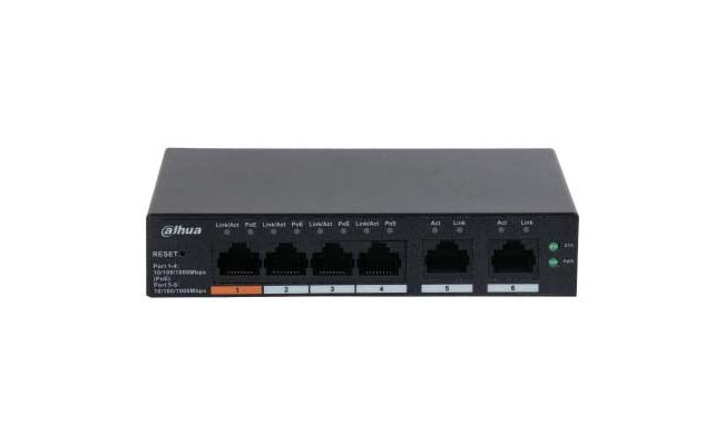 Dahua CS4006-4GT-60 6-Port Cloud Managed Desktop Gigabit Switch with 4-Port PoE