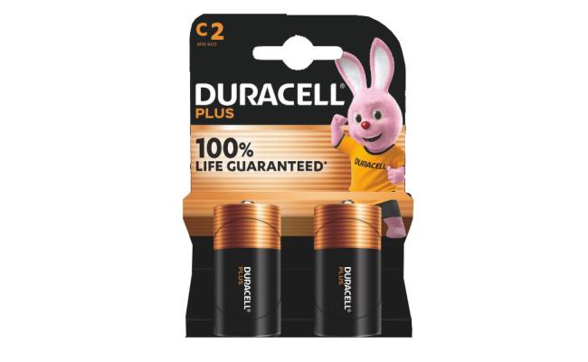 Duracell Plus C Alkaline Batteries x2
