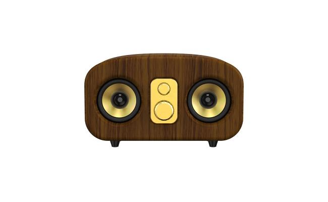 E-3401 Walnut Wood Grain Metal Bluetooth Speaker
