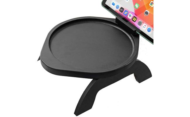Flodable Bamboo Sofa Tray Table -Black (Round)