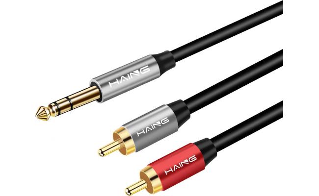 HAING HI-0151-ARC-3M 6.5mm TRS to 2 RCA Audio Cable 3M