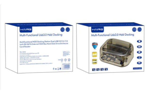 HAING HI-0576-U3D USB 3.0 HDD Docking IDE+SATA with USB Hub+Card Reader