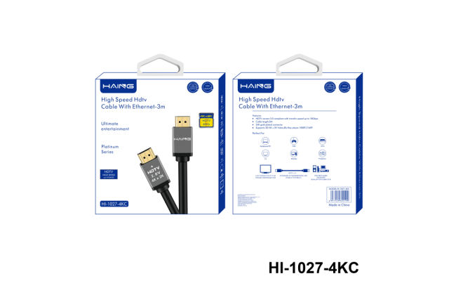 HAING HI-1027-4KC-3M High Speed HDMI Cable With Ethernet 3M
