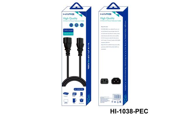 HAING HI-1038-PEC-150C C13 to C14 Power Extension Cable 1.5M