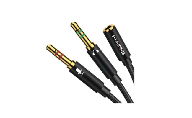HAING HI-1047-FMC 3.5mm Female to Dual 3.5mm Male Audio Cable 20cm