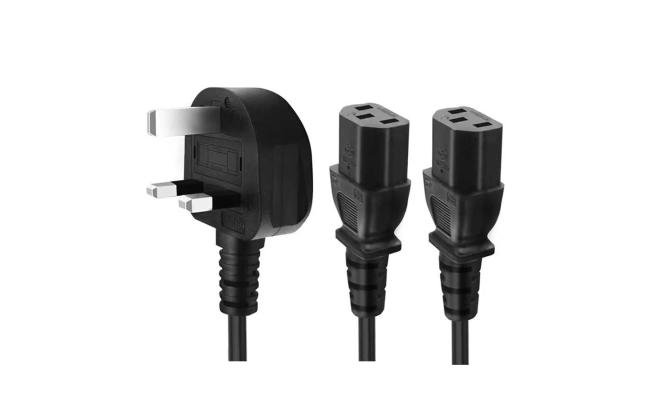 HAING HI-1061-UPC-2M UK 3 Pin Y Splitter Power Cable 2M