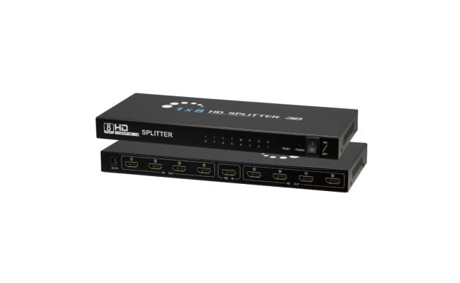 HAING HI-108F 1x8 8 Ports HDMI Powered Splitter for Full HD 1080P & 3D 4K Support
