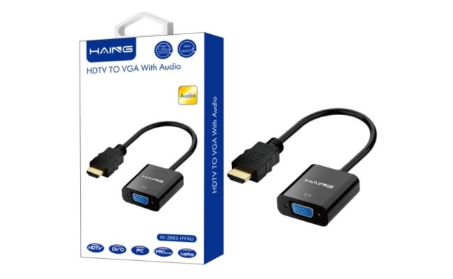 HAING HI-2003-HVAU High Quality HDMI to VGA with Audio Adapter