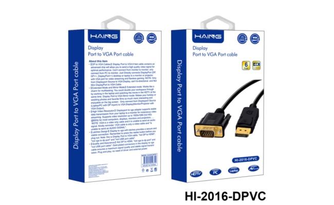 HAING HI-2016-DPVC Display Port to VGA Port Cable 1.8M