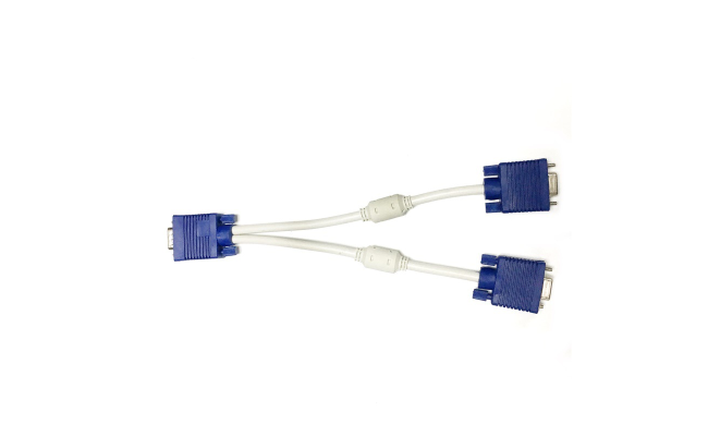 HAING HI-202-VGA VGA Male to Two VGA Female Deluxe Computer Cable 20cm