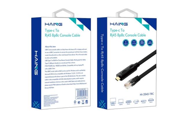 HAING HI-2040-TRC Type-C To Rj45 8p8c Console Cable 1.8M