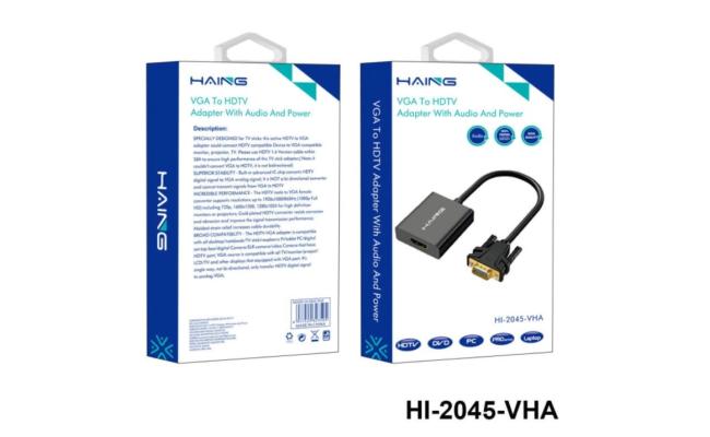 HAING HI-2045-VHA VGA To HDMI Adapter With Audio And Power