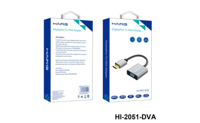 HAING HI-2051-DVA DisplayPort To VGA Adapter