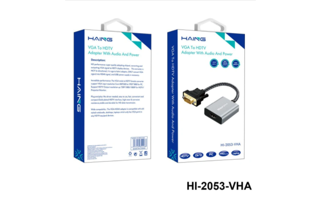 HAING HI-2053-VHA VGA To HDTV Adapter With Audio And Power