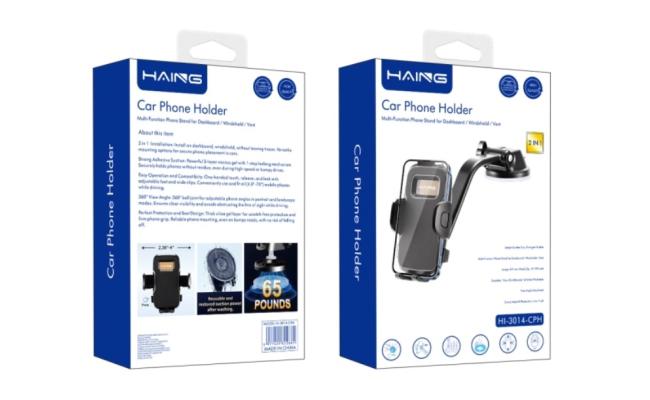 HAING HI-3014-CPH 2 in 1 Car Phone Holder Multi-Function Phone Stand for Dashboard/Windshield/Vent