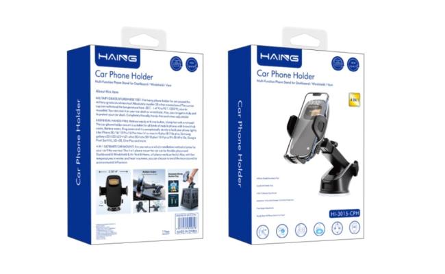 HAING HI-3015-CPH 4 in 1 Car Phone Holder Multi-Function Phone Stand for Dashboard/Windshield/Vent