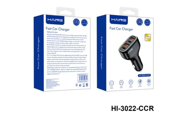 HAING HI-3022-CCR Fast Car Charger 4 Ports 78W