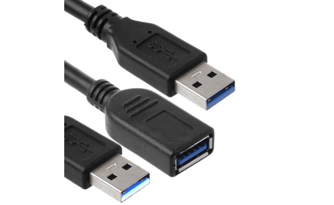 HAING HI-A202-U3C USB 3.0 Extension Cable 2 Male to 1 Female-1M