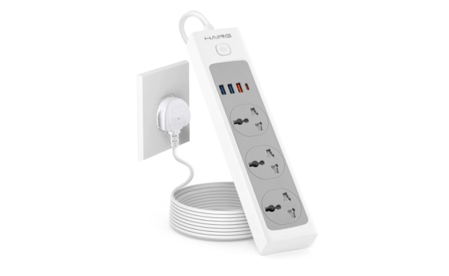 HAING HI-UK304L 20W Fast Charger Power Strip UK Socket 2M