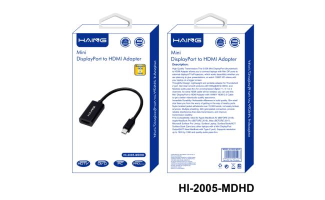 HAING High Quality Mini Display Port to HDMI Adapter