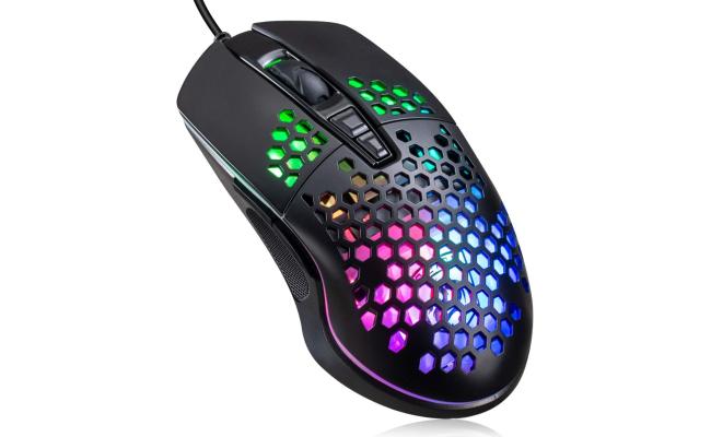 Haing Lightweight Gaming USB Mouse-Black & Pink