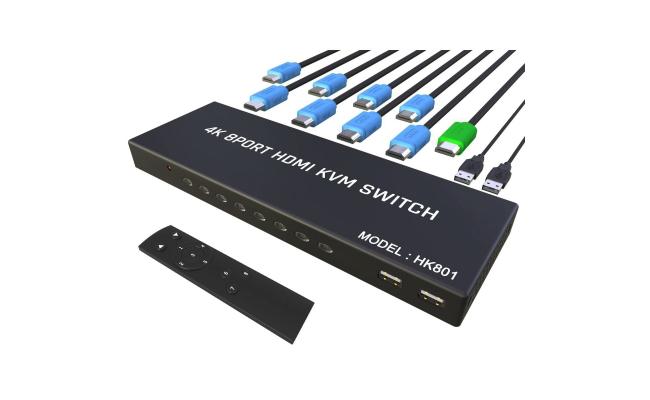 HK801A 4K 8 Port HDMI KVM Switch