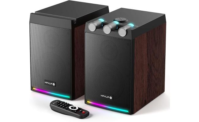 HPYLIFAll.H in One SL-70 Wireless RGB Bookshelf Speakers with Remote 50W