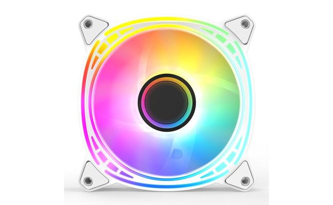 Huntkey GX120 ARGB Arctic Circle PC Gaming Fan 120mm 1200RPM -White