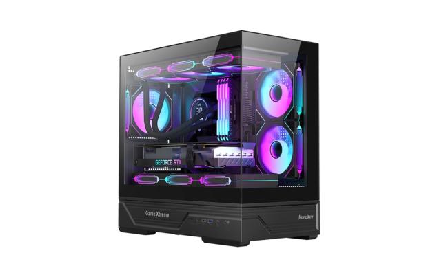 Huntkey GX760AE Fortune Lite Empty PC Gaming Case without Fans -Black