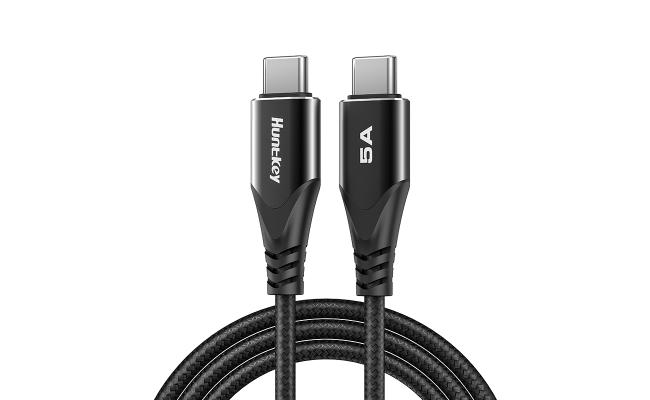 Huntkey HKCC502001 Fast Charging USB-C to USB-C Cable 2M 100W 5A -Black